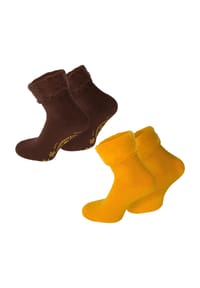normani® - 2 Paar Kuschelsocken Dream - Braun/Gelb