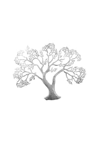 GILDE - Wandrelief "Baum" - silberfarben