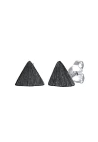 KUZZOÍ - Ohrringe Dreieck Matt Oxidiert 925 Silber - Silber