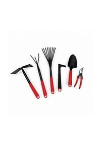 COFI - Kleingarten-Set 24-teilig - Ideal für Balkon, Hochbeet & Blumenpflege - Schwarz-Rot 24-teilig