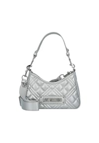 LOVE MOSCHINO - Quilted Quilted Schultertasche 26 cm - metallic silver