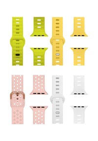 WRISTR - Smartwatch-Armband (4-tlg. Set) Nova-Mento-Motus kompatibel mit Apple Watch - Zitrus / Rosa / Weiß / Gelb