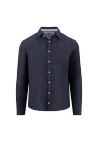 FYNCH-HATTON® - Leinenhemd, Casual Fit, Langarm, Kent-Kragen, für Herren - 685  NAVY
