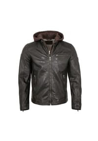 Mauritius LEATHERWEAR - Herren Lederjacke Bikerjacke Lammnappa schwarz vintage - vintage black