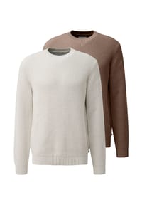 s.Oliver - Pullover 2er Pack Basic - Braun
