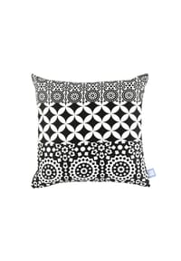 Kayoom - Dekokissen Stereo 125 45 x 45 cm in schwarz - weiß - schwarz - weiß