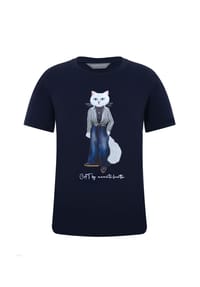 CAT by manii'ta lacitta - Blaues T-Shirt mit Katzenmotiv - blau