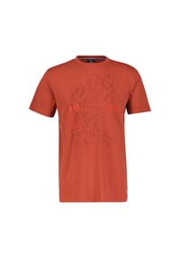 LERROS - Herren-T-Shirt mit Brust-Print - DEEP CORAL RED