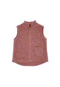 maximo® - GOTS MINI-Weste, Wollfleece  Jerseyfutter, Reißverschluss - braunmeliert