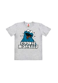 LOGOSHIRT® - T-Shirt Organic Kids Sesamstrasse - Krümelmonster - grey melange