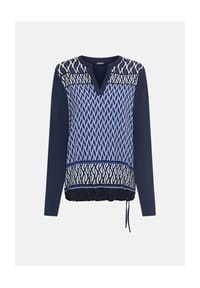 olsen - Shirt mit grafischem Panneaux-Muster - Ink Blue