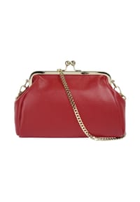 Cluty - Abendtasche Echt Leder, Made In Italy - beige