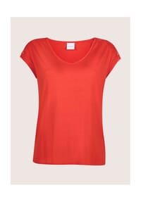 MADELEINE - Rundhals-Shirt mit Stickerei - blutorange