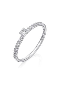 ONE ELEMENT Timeless Diamonds - 0,25 ct  Diamant Brillant Memoire mit Center Ring aus 585 Weißgold - silber
