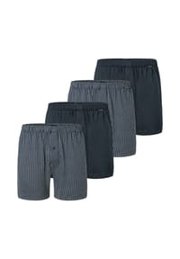 SCHIESSER - Boxershorts 4er Pack Singel-Jersey - Blau / dunkelblau