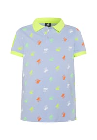 POLO SYLT - Poloshirt mit Logo-Muster - 4020 Light Blue/Yellow