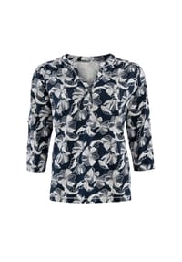 STOOKER® - MARIE  PRINT Damen Shirt 3/4-Arm - blue abstract aop