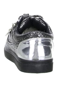TOPWAY® Damen Sneaker Plateau Reptil Schlangenoptik silber/schwarz Bild 2