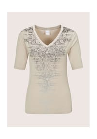 MADELEINE - Printshirt mit Strass - perlweiß / grau / silberfarben