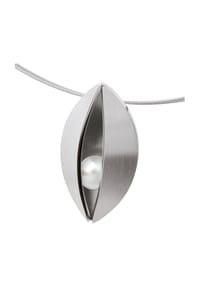 ERNSTES DESIGN - Damen Anhänge, Edelstahl mit Süßwasserzuchtperle - SILBER