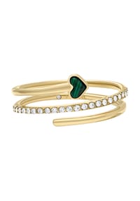 FOSSIL MODERN MEADOWS - Damen Ring "JF048607107", Edelstahl mit Malachit  - GOLD