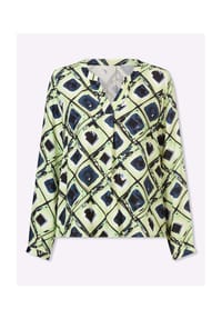 heine - Druckbluse - dunkelblau-reseda-bedruckt