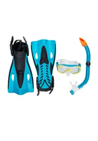 CRUZ - Schwimm-Set Cebu mit Flossen, Schnorchel und Taucherbrille - 1001 Black