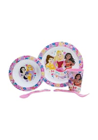 COFI - Princess Teller-Set Mikrowellengeeignet 5-teiliges Kindergeschirr - Mehrfarbig 25x8,5x25,5 cm