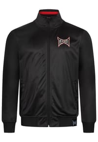 TAPOUT® - Herren Trainingsjacke normale Passform TEMACULA - Black/Red/Ecru