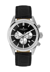 JACQUES LEMANS CLASSIC - Herren Chronograph "42-6.1A" - SILBER/SCHWARZ
