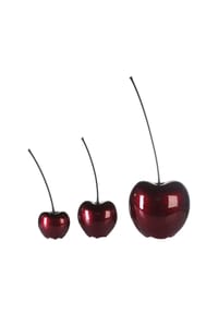 GILDE - Dekoobjekt Kirsche Celebration, Keramik, Dunkelrot, H 36 cm - rot