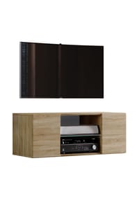 VCM. - TV Möbel | Wandboard | Lowboard hängend | Maße H. 40 x B. 115 x T. 36 cm | Wandschrank - Jusa - Honig-Eiche