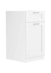 VCM. - Küchenschrank | Maße ca. H. 82 x B. 40 x T. 46 cm | Unterschrank mit einer Drehtüre und einer Schublade im Landhaus Stil | Küchenmöbel - Colura - Weiß