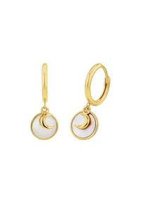 NOELANI - Creolen für Damen, 925 Sterling Silber | Mond - Gold