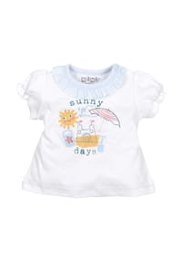 NINI® - Shirt Kurzarm Beach - weiß hellblau