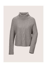 MADELEINE - Stehkragen-Pullover mit Kaschmir - silbergrau / wollweiß / melange