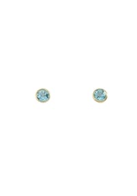 Adelia's - Damen Gold Schmuck 585 Gold Ohrringe  Ohrstecker mit Aquamarin Ø 5,8 mm - blau