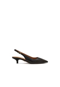 kazar - Schwarze Slingback-Pumps aus geprägtem Leder - Schwarz