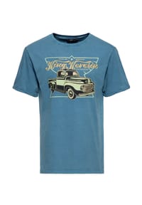 KING KEROSIN - Print-Shirt Oil-Washed Pick Up Service - himmelblau