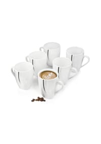 SÄNGER Porzellan Geschirrset Bilgola Black Lines - Bilgola Black Lines - Mehrfarbig - Kaffeebecher Set 6-teilig