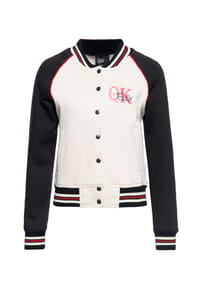 QUEEN KEROSIN - Collegejacke mit Kontrast Raglan-Ärmeln Poodle Lounge - weiß