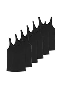 uncover by SCHIESSER - Unterhemd / Tanktop 6er Pack Cotton - Schwarz
