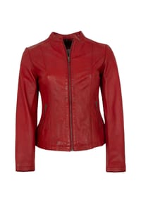 7eleven - Damen Lederjacke Lammnappa rot - rot