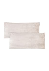Aspero® - 2 Kissenbezüge aus Streifen-Flanell 40x80 cm Mendoza - Dunkelgrau