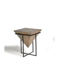 GINER & COLOMER - Beistelltische aus Mangoholz, 50 cm, Vintage-Industriestil - 64 x 50 x 50 - Braun
