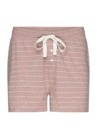 MANGUUN - Schlafshorts, gestreift, Baumwoll-Mix, für Damen - SILVER MELANGE YDS