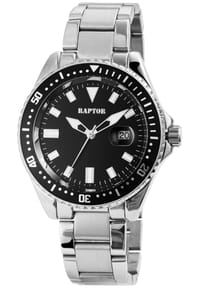 RAPTOR Raptor - Herren Quarz Armbanduhr Serious mit Edelstahlgliederarmband - 3 ATM - Mineralglas - gold-grün-silber