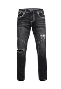 RUSTY NEAL - Jeanshose NISHO mit trendigen Used-Details - Black Used