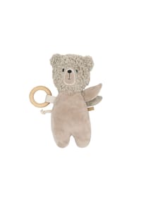 maximo® - Fühlkissen, Bär, Plüsch Holzring, Knisterfolie - borke