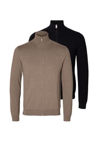 SELECTED - Strickjacke 2er Pack Berg - Schwarz